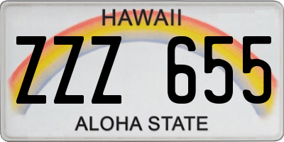 HI license plate ZZZ655