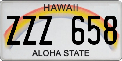 HI license plate ZZZ658