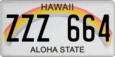 HI license plate ZZZ664