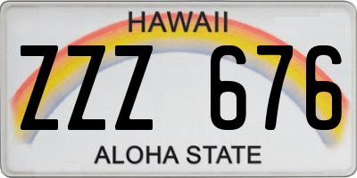 HI license plate ZZZ676