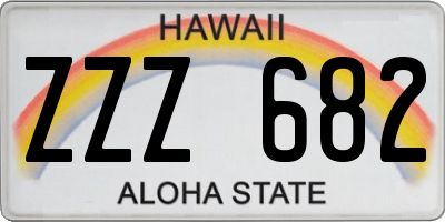 HI license plate ZZZ682