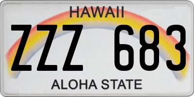 HI license plate ZZZ683