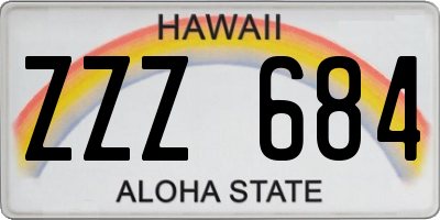 HI license plate ZZZ684