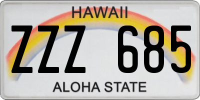 HI license plate ZZZ685