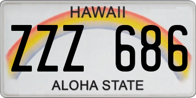 HI license plate ZZZ686