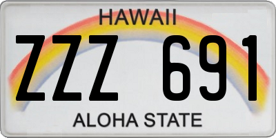 HI license plate ZZZ691