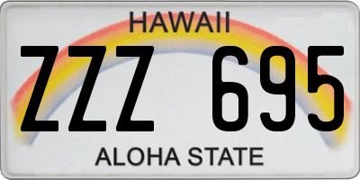 HI license plate ZZZ695