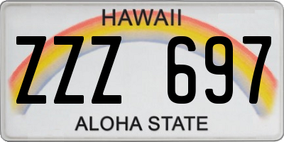 HI license plate ZZZ697