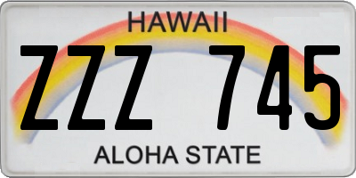 HI license plate ZZZ745