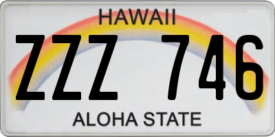 HI license plate ZZZ746