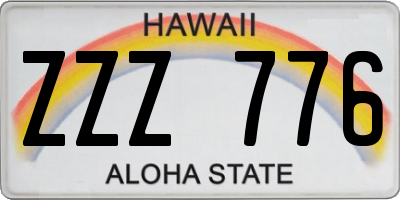 HI license plate ZZZ776