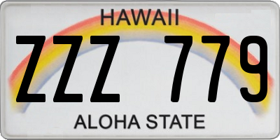 HI license plate ZZZ779