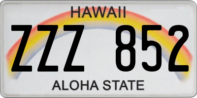 HI license plate ZZZ852