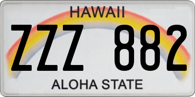 HI license plate ZZZ882