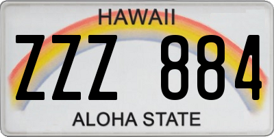 HI license plate ZZZ884