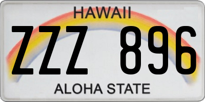 HI license plate ZZZ896