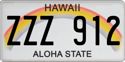 HI license plate ZZZ912