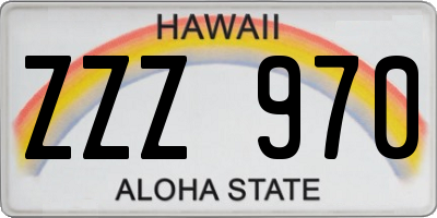 HI license plate ZZZ970