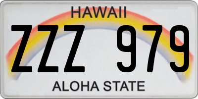 HI license plate ZZZ979