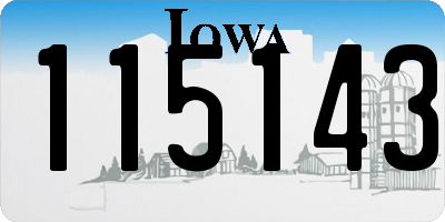 IA license plate 115143