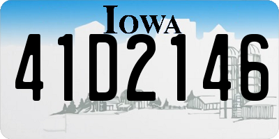 IA license plate 41D2146