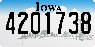 IA license plate 4201738