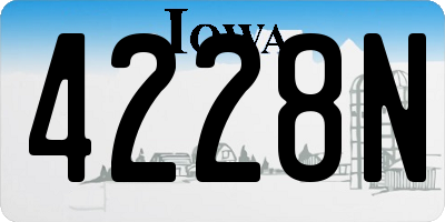 IA license plate 4228N