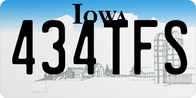 IA license plate 434TFS