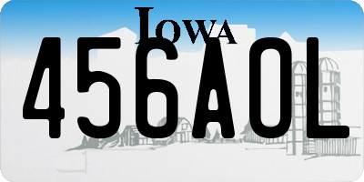 IA license plate 456AOL