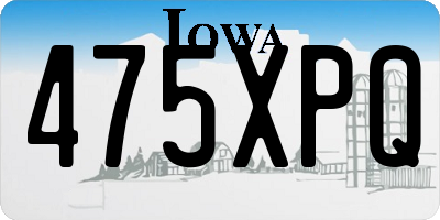 IA license plate 475XPQ