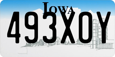 IA license plate 493XOY