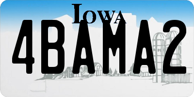 IA license plate 4BAMA2