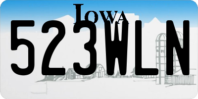 IA license plate 523WLN