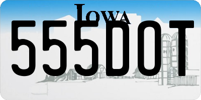 IA license plate 555DOT