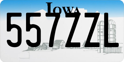 IA license plate 557ZZL
