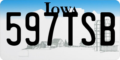 IA license plate 597TSB