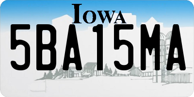 IA license plate 5BA15MA