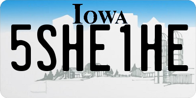 IA license plate 5SHE1HE