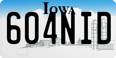 IA license plate 604NID