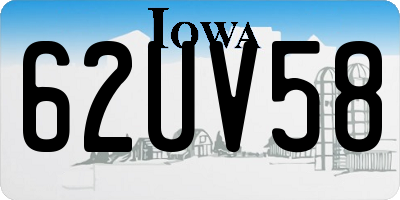 IA license plate 62UV58