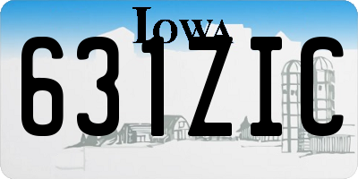 IA license plate 631ZIC