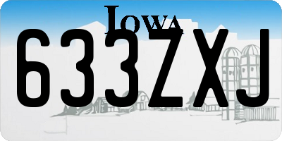 IA license plate 633ZXJ
