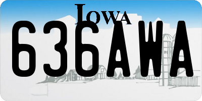 IA license plate 636AWA