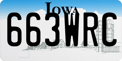 IA license plate 663WRC