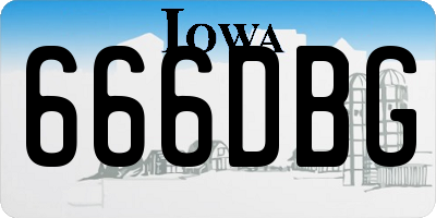 IA license plate 666DBG