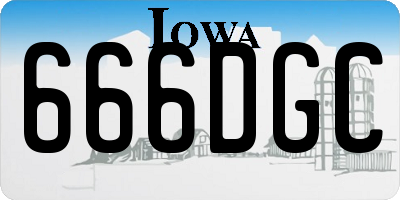 IA license plate 666DGC