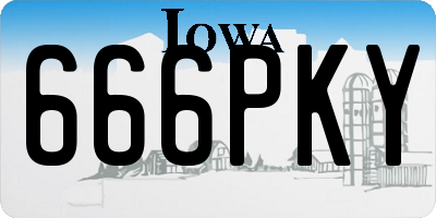 IA license plate 666PKY