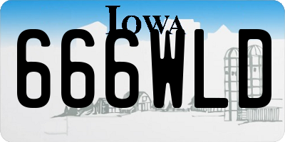 IA license plate 666WLD