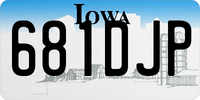 IA license plate 681DJP