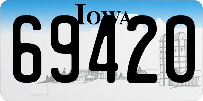 IA license plate 69420